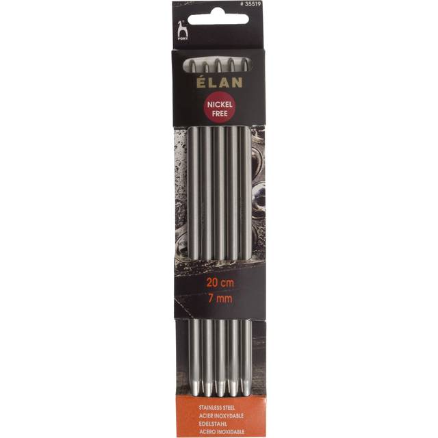 Pony Stainless Steel 20cm Elan Double Knitting Needles - Set of Five - 7.00mm (P35519)