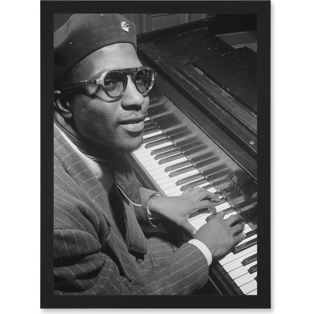 Jazz Legend Thelonious Monk Cool Black & White A4 Artwork Framed Wall Art Print - One Size