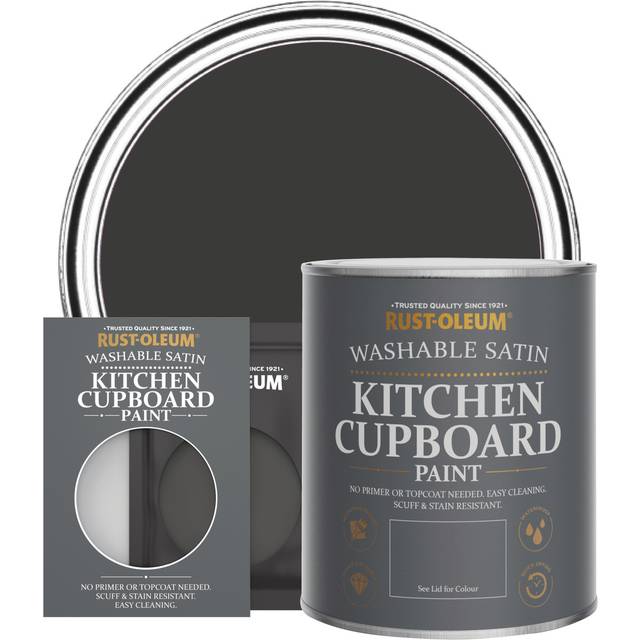 Rust-Oleum Kitchen Cupboard Paint, Satin Finish - Dark Magic - 10ml - Black