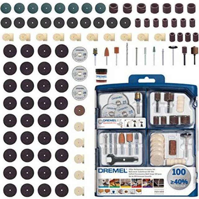 723 EZ SpeedClic Accessory Set  100 Rotary Tool Accessories for Cutting Carving Sanding Cleaning Grinding Polishing Sharpening