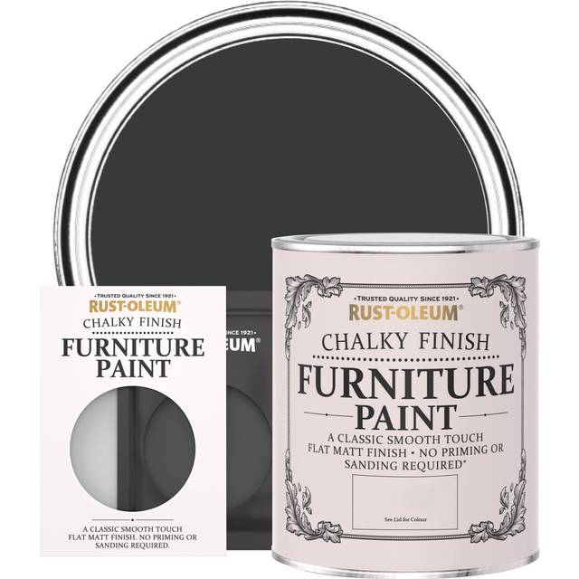 Rust-Oleum Chalky Furniture Paint - Natural Charcoal (BLACK) - 10ml - Black