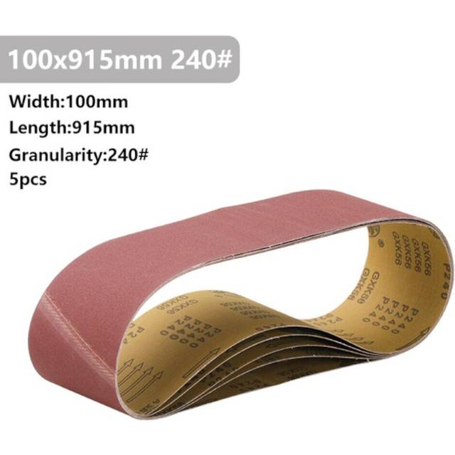 (240# 5 Pcs xÂSanding Belt) 5Pcs 915x100mm 40 to 400 Grit Sanding Belt for Flush Belt Machines Polishing Grind Machine