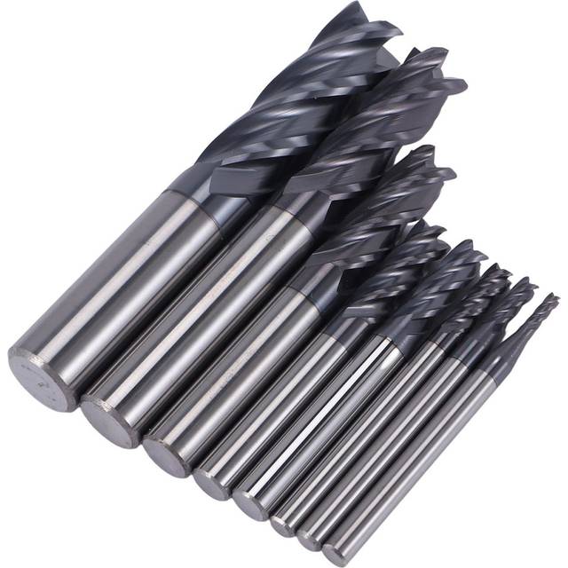 8Pcs 2-12mm Carbide End Mill 4 End Mill Set Milling Cutter Tool Kit CNC Carbide Milling Cutter Spiral Router Bits