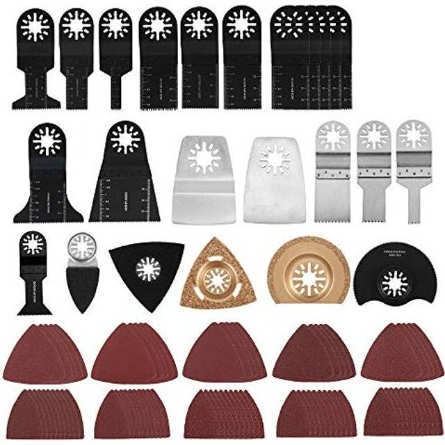 100pcs Mix Oscillating Saw Blades Set Quick Release Wood Cutting Multi Tool Blade Kit Professional Wood Metal Plastic Multitool Universal Fit for Fein