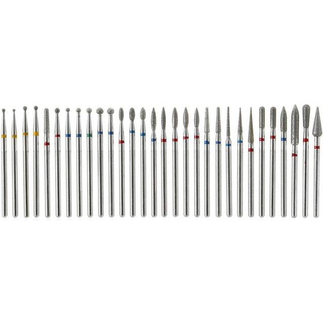 (A) 30Pcs Diamond Grinding Head Tungsten Carbide Grinding Polishing Bits for Nail