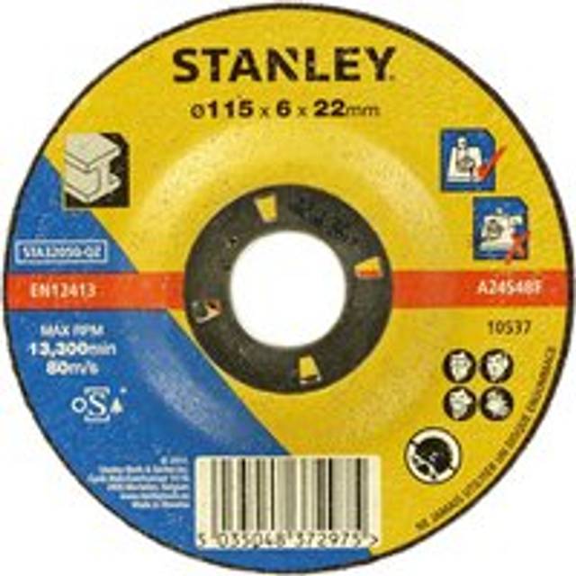 Stanley Depressed Centre Metal Grinding Disc 115mm Pack of 1