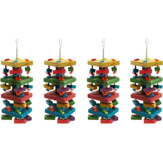 4X Bird Chewing Toy Medium Parrot Cage Bite Toys African Grey Macaws Cockatoos
