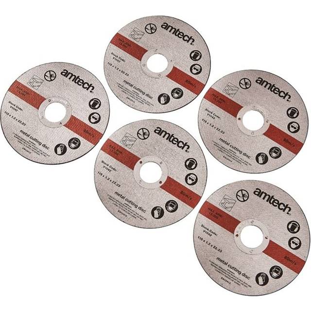 Amtech 5 Piece 115mm (4.5") Metal Cutting Disc Set