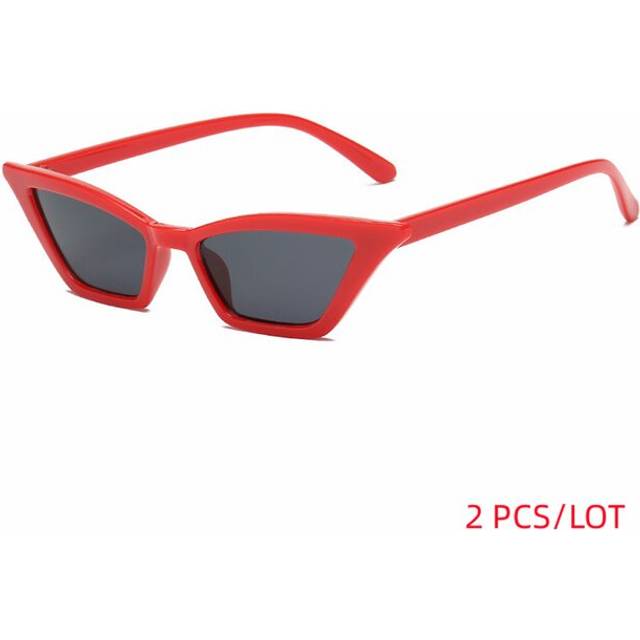 2023 New Women Cateye Vintage Red Sunglasses Brand Designer Retro Points Sun Glasses superstar Female Lady Eyeglass Cat Eye