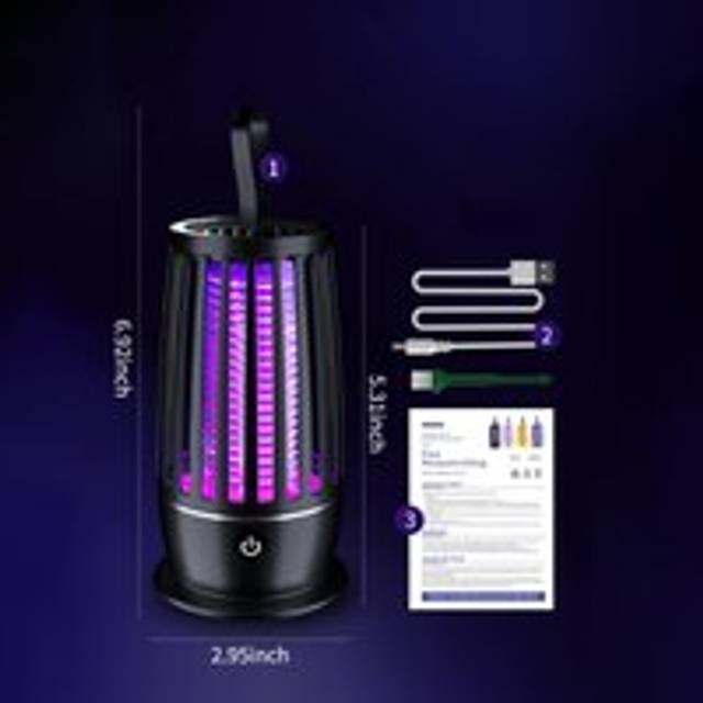 Mosquito Killer USB hängande bugg Zapper Trap-lampa med varmvitt nattljus Giftfritt Elektrisk vit
