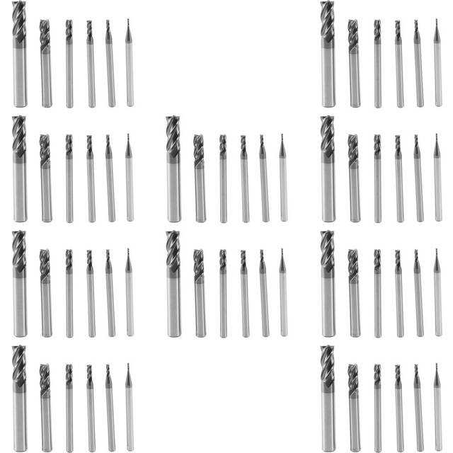 60Pcs 4 End Mills Set for Steels Square CNC Carbide Milling Cutter Spiral Router Bits Dia(1 2 3 4 6 8mm)