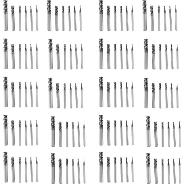 120Pcs 4 End Mills Set for Steels Square CNC Carbide Milling Cutter Spiral Router Bits Dia(1 2 3 4 6 8mm)