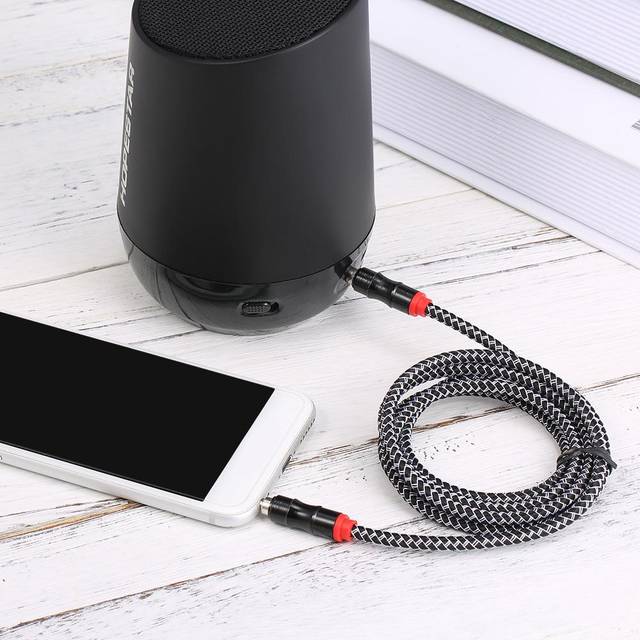 2 meter ljudförlängningskabel 3,5 mm jack hane till hane AUX-kabel 3,5 mm ljudförlängningssladd flätad