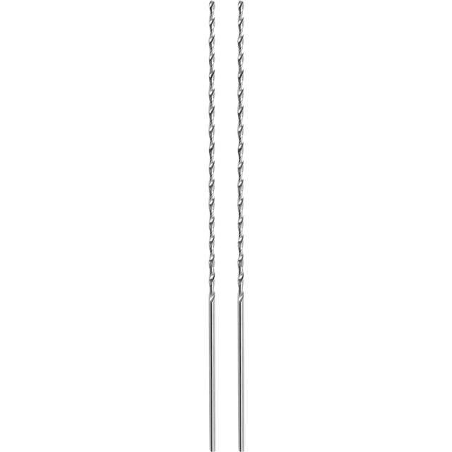 2X HSS Straight 4mm Twist Head 300mm Long Drill Bit Silver Tone