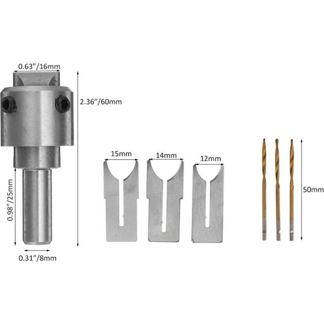 (12/14/15mm Set) Beads Ball Router Bit Wooden Beads Maker Drill Bit Milling Cutter Tools