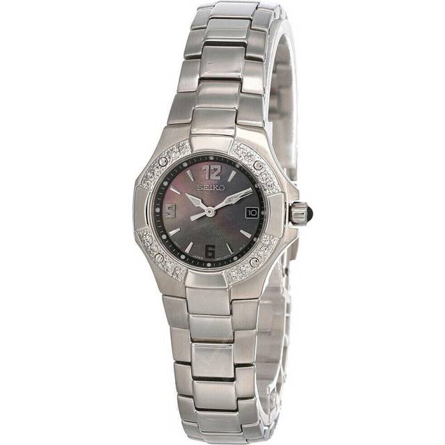 New Seiko Coutura 28MM Black MOP Dial S-Steel Bracelet Women's Watch SXD575 - 28 mm