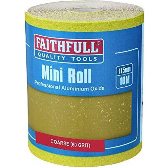 FAIAR1060Y 10M Coarse 60 Grit Sandpaper Roll Yellow Std 115mm x 10M
