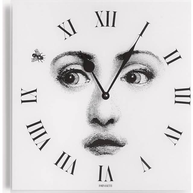 FORNASETTI Wall clock Tema e Variazioni n.364 white/black - 95% glass, 4% plastic, 1% iron