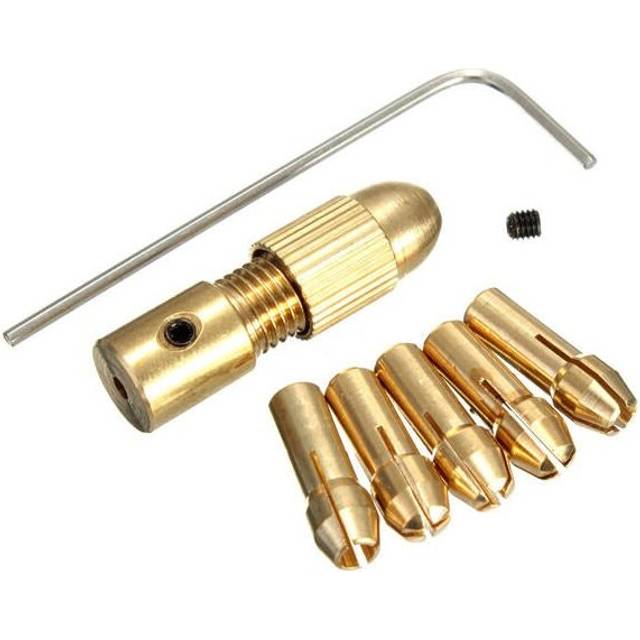 8pcs 0.5-3mm Small Electric Drill Bit Collet Micro Twist Drill Chuck Set with Allen wrench