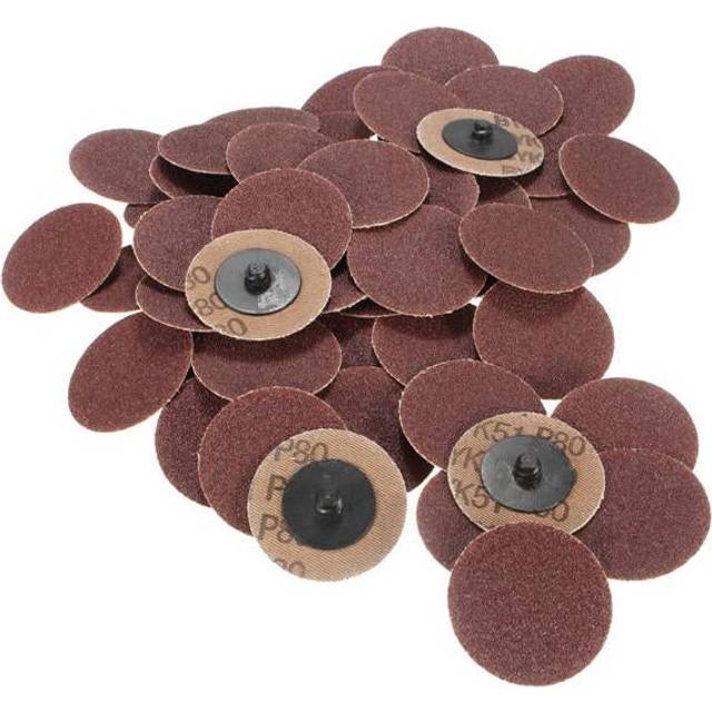 50pcs 2 Inch 80 Grit Roll Lock Sanding Disc Abrasive Pads