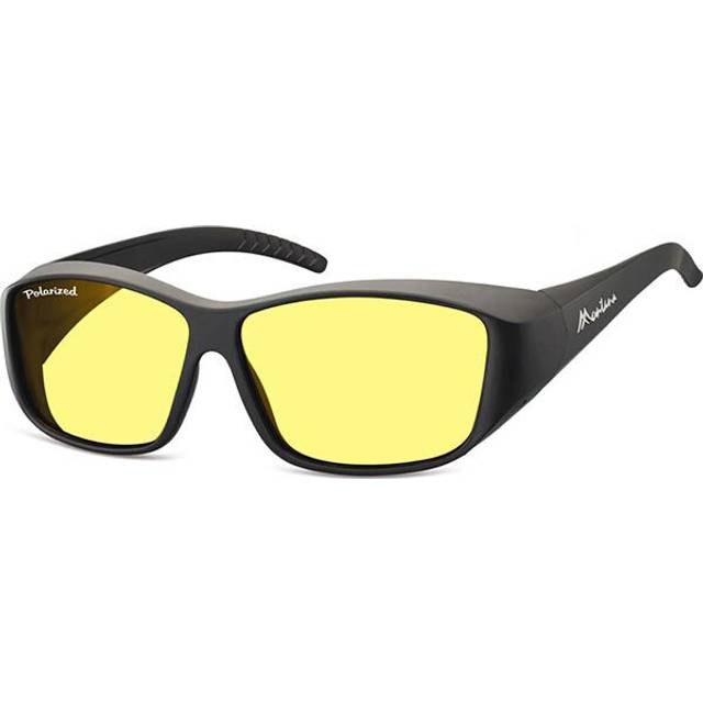 Montana Fit Over Glasses Night Driving Sunglasses FO4 H Matte Black Yellow Polarized