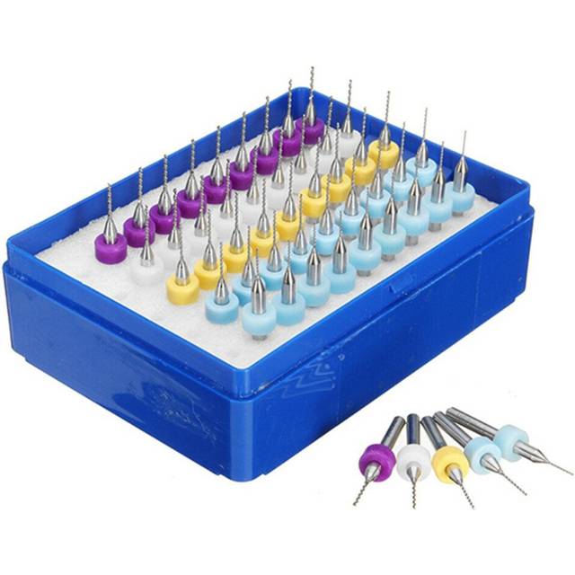 50pcs 0.5-0.9mm Tungsten Carbide Micro PCB Drill Bit Set for PCB Circuit Board