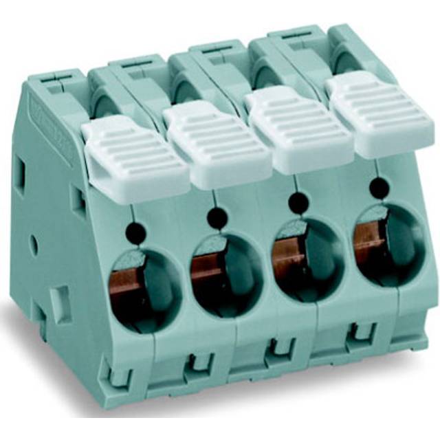 WAGO 2716-104 4 Pole 10mm 76A 30° Lever PCB Terminal Block Grey