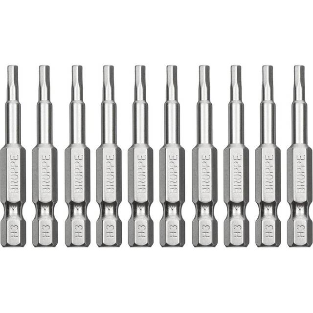 (H4) 10Pcs 50mm Hex Screwdriver Bits H1.5/H2/H2.5/H3/H4/H5/H6 Magnetic Electronic Drill S2 Steel Hexagonal Screw Driver Bit Set Power Driver Tools