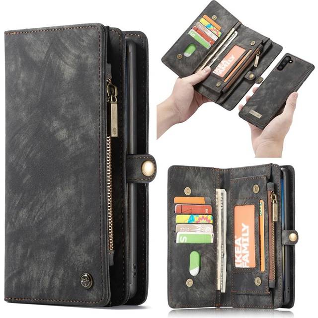 CaseMe 2-i-1 Samsung Galaxy Note 10 fodral med plånbok - Svart