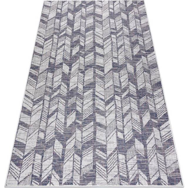 Rugsx - Carpet sisal sion Chevron, Herringbone 22180 Flat woven ecru / blue / pink purple 140x190 cm