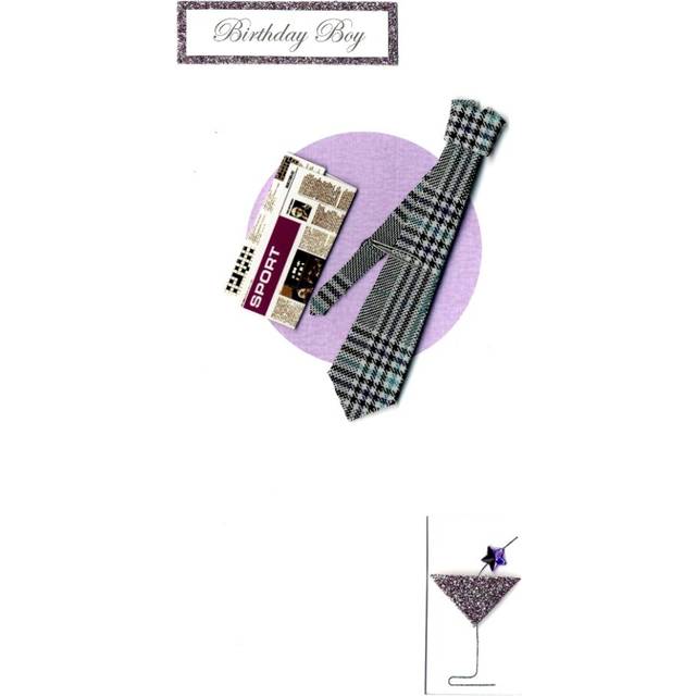 Birthday Boy Happy Birthday Greeting Card Hand-Finished Champagne Range Cards