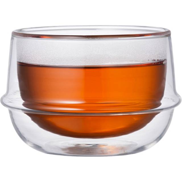KINTO KRONOS Double Wall Tea Cup 200ml Heat Resistant Glass Safe Gift Present 23105 Microwave/Dishwasher