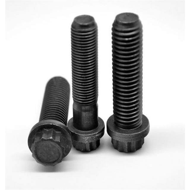 1-8 x 3.5 Coarse Threaded 12-Point Flange Screw, Alloy Steel - Thermal Black Oxide - 20 Piece