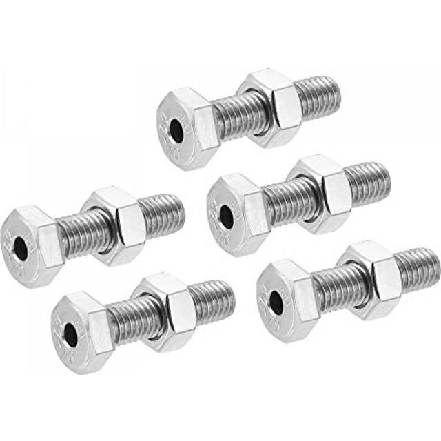M8x30mm Hollow Screw Bolts External Hexagon Fasteners with Nuts, 304 Stainless Steel Pack of 5