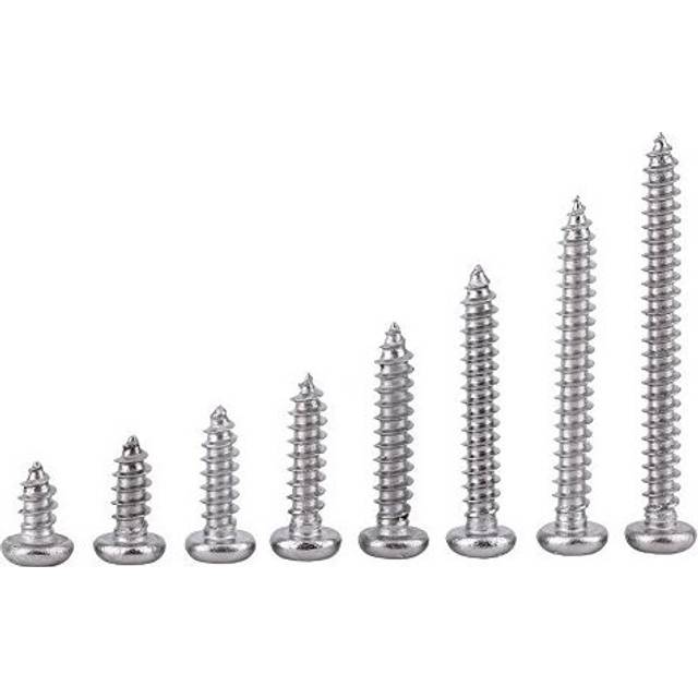 200pcs M3 Pan Head Screws Wood Screws Cross Recess 304 Stainless Steel Self-tapping Screws M3x6mm/8mm /10 mm/12 mm/16 mm/20 mm/25 mm/30 mm