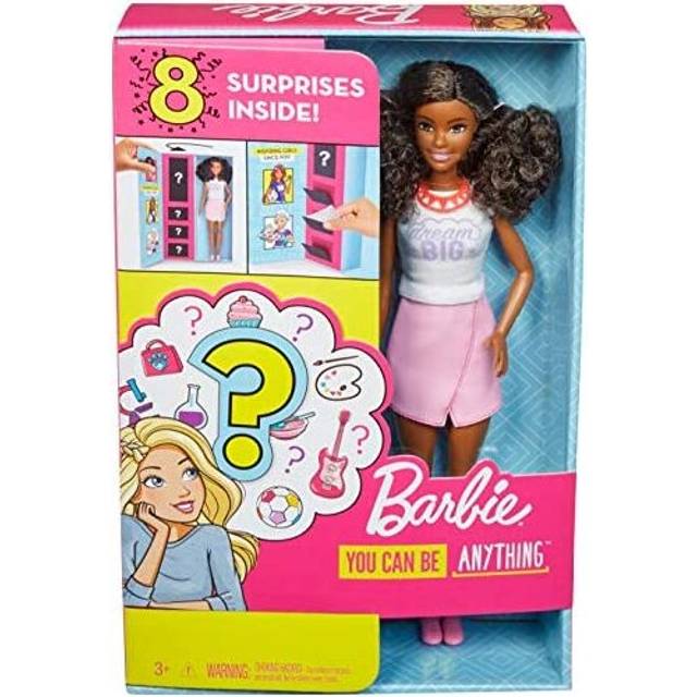 Barbie Careers Surprise Dresses, African American Doll with 2 Clothes and Accessories to Discover, for Kids 3+ Years, GFX85