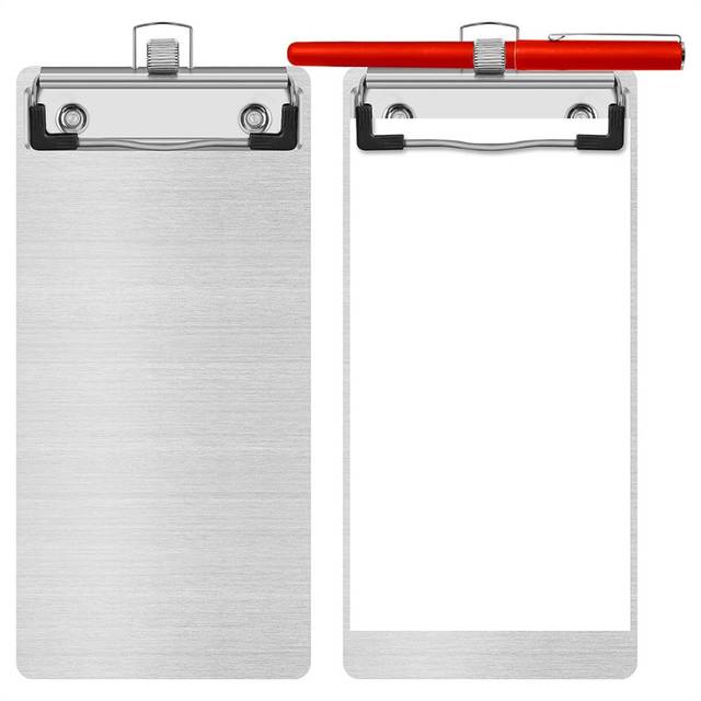 Clipboard 4.1 x 8.4 Inch Mini Aluminum Pocket Clipboard A5 Clipboard
