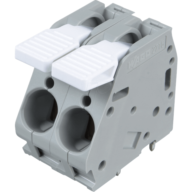 WAGO 2716-102 2 Pole 10mm 76A 30° Lever PCB Terminal Block Grey