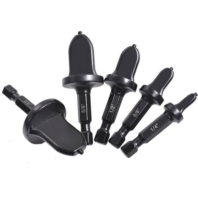 5Pcs Set Flaring Rotary Tool Copper Pipe Electric Reamer Air Conditioner Durable Hex Handle Tube Expander Set Swaging Drill Bits