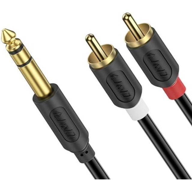 6.35 mm to 2RCA Cable, RCA Cable Gold Plated Audiowave Series 6.35mm 1/4 inch Male to 2 RCA Male Stereo Audio Adapter Y Splitter RCA Cable, 3 Feet