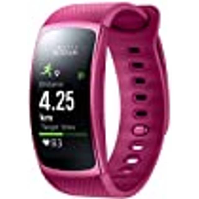 Samsung Gear Fit 2 Smartwatch med pulssensor och meddelanden – rosa (S)