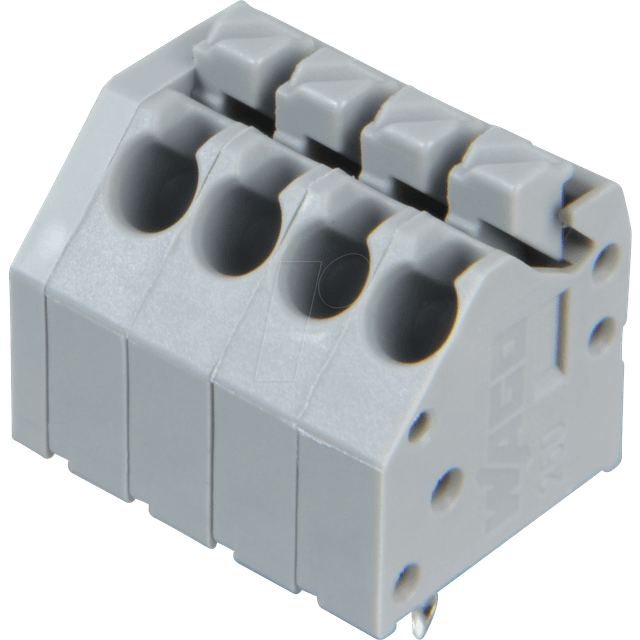 WAGO 250-204 4 Pole 3.5mm 8A 45° Push Button PCB Terminal Block Grey