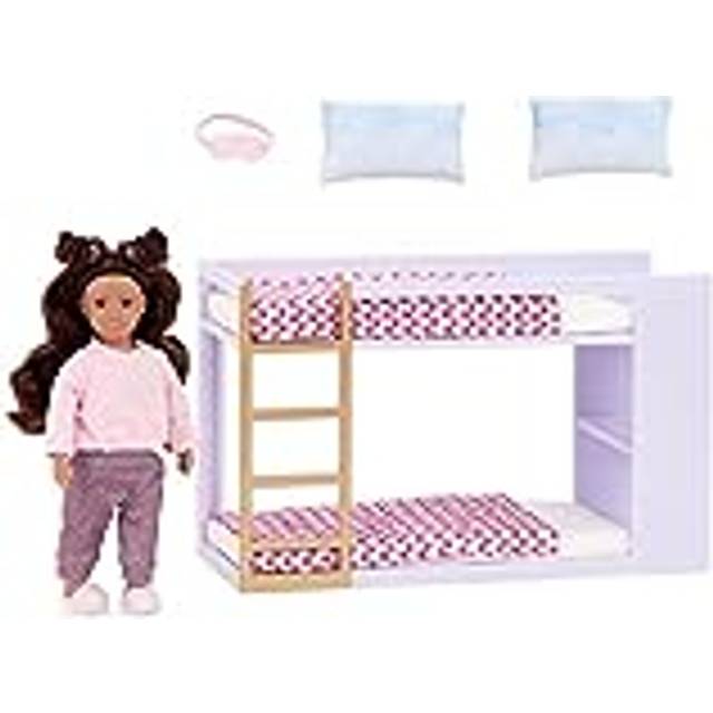 LO37124Z Mini Toy 6-inch Doll & Bedroom Furniture â Dollhouse Accessories â Play Kids â 3 Years + â Tania's Bunk Bed Set, Multi