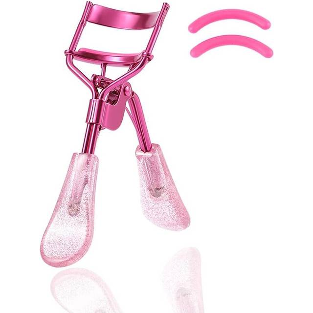 Eyelash Curler Pink Eyelash Curler with 2 Silicone Filler Pads (Pink)