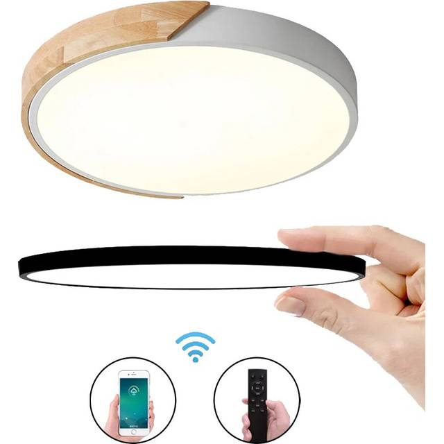 Remote Control LED Ceiling Light Nordic Square Round Ceiling Lamp Home Living Room Bedroom Study Surface Mounted Light Fixture