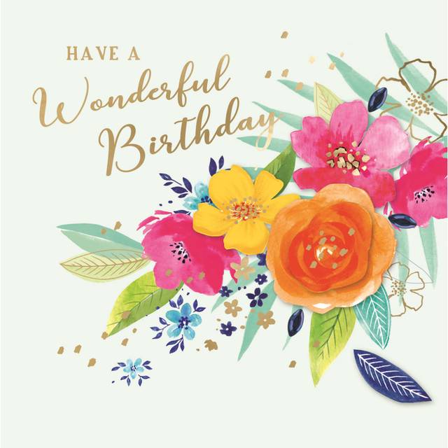 Wonderful Birthday Flowers Embellished Birthday Greeting Card Primrose Cards