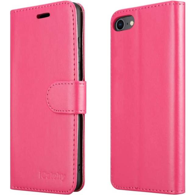 (Pink) For iPhone SE 2020 Phone Wallet Book Leather Case
