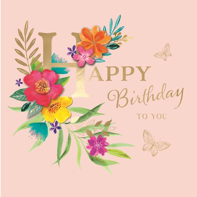 Happy Birthday To You Flowers Embellished Birthday Greeting Card Primrose Cards