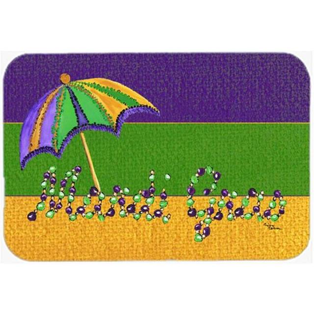 15 X 12 In. Mardi Gras Beads with Umbrella Glass Cutting Board