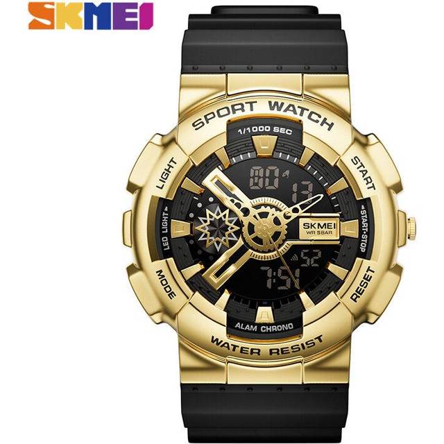 SKMEI Men's Watch Casio Waterproof Sport Fashion Elegant Texture Alarm Clock Timing Digital Watch 7004 silver